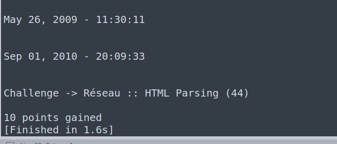 Microcontest : HTML Parsing
